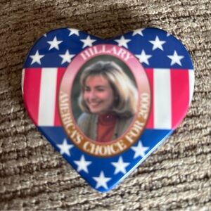 Heart-Shaped Patriotic Pin political for Hilary America’s Choice Fir 2000
